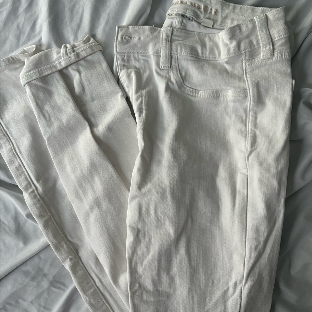 American Eagle Outfitters White Skinny Jeans - Picture 2 of 2